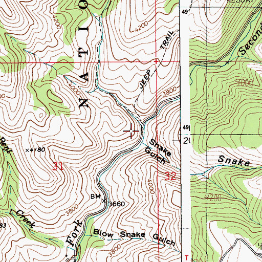 Topographic Map of Kimball Creek, ID