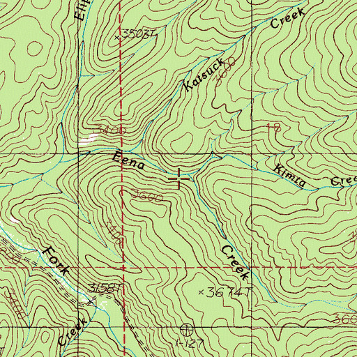 Topographic Map of Kimta Creek, ID