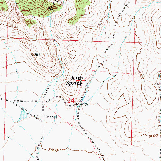 Topographic Map of King Spring, ID