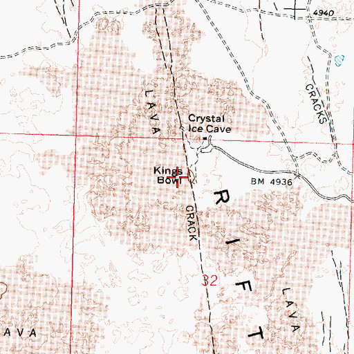 Topographic Map of Kings Bowl, ID