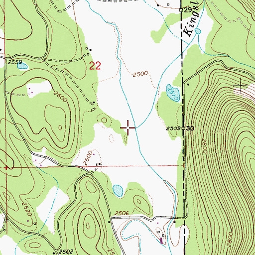 Topographic Map of Kingsley Creek, ID