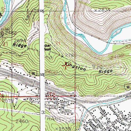 Topographic Map of Kingston Ridge, ID