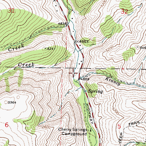 Topographic Map of Kinney Creek, ID