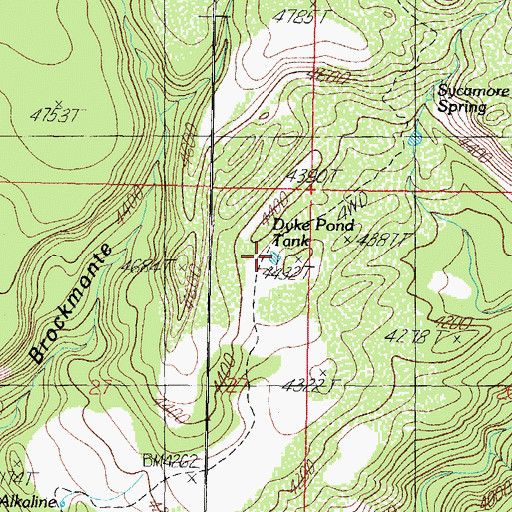 Topographic Map of Dyke Pond Tank, AZ