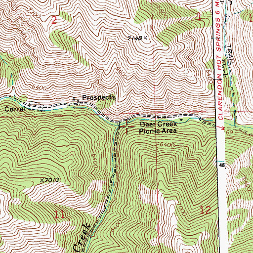 Topographic Map of Kinsey Creek, ID