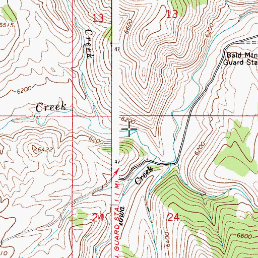 Topographic Map of Kirk Creek, ID