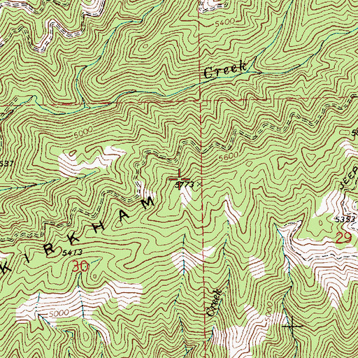 Topographic Map of Kirkham Ridge, ID