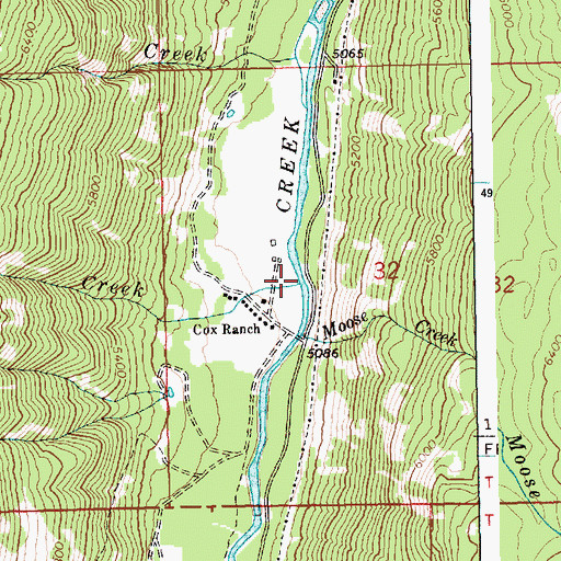 Topographic Map of Kitchen Creek, ID