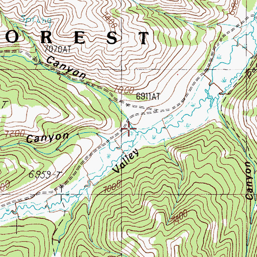 Topographic Map of Kite Canyon, ID