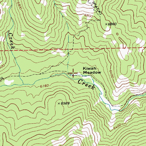 Topographic Map of Kiwah Meadow, ID