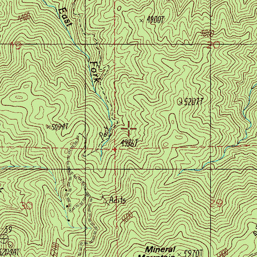 Topographic Map of Klondike Mine (historical), ID