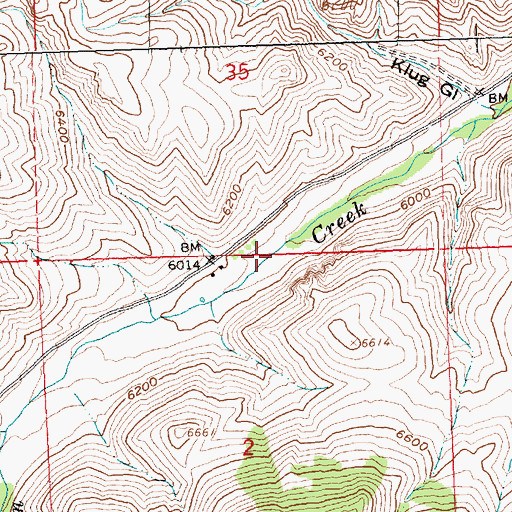 Topographic Map of Klug Gulch, ID