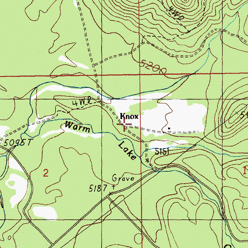 Topographic Map of Knox, ID