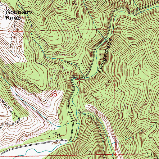 Topographic Map of Knute Creek, ID