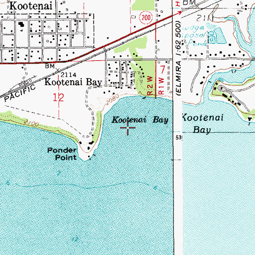 Topographic Map of Kootenai Bay, ID