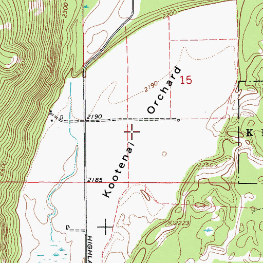 Topographic Map of Kootenai Orchard, ID
