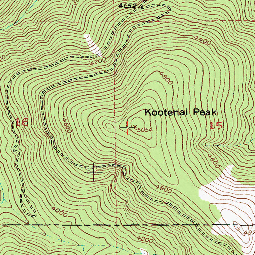 Topographic Map of Kootenai Peak, ID