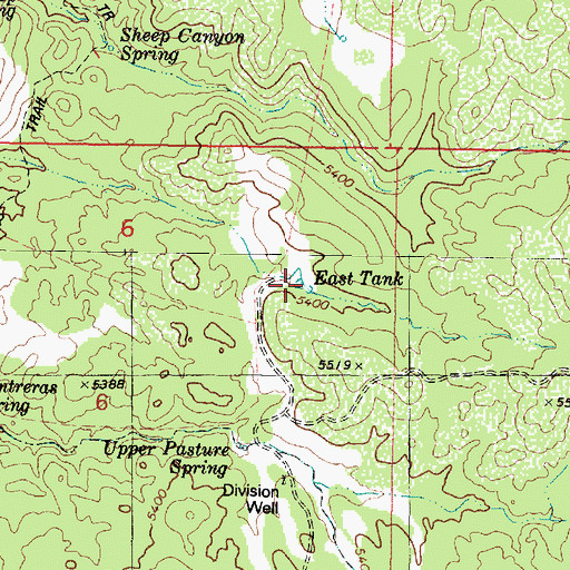Topographic Map of East Tank, AZ