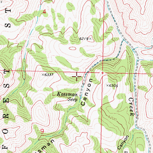 Topographic Map of Kossman Seep, ID
