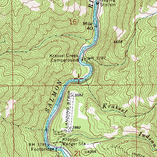 Topographic Map of Krassel Creek, ID