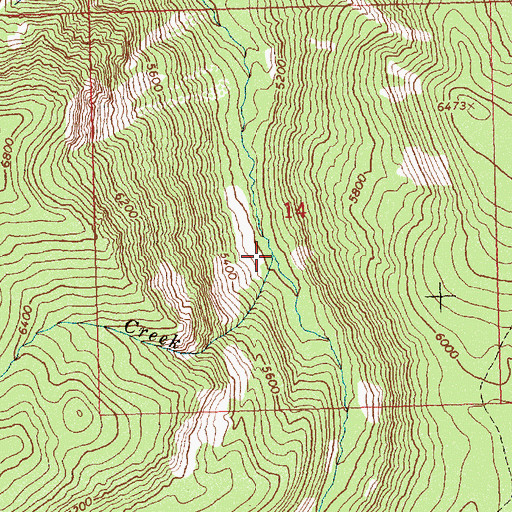 Topographic Map of Kube Creek, ID