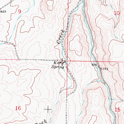 Topographic Map of Kurtz Spring, ID