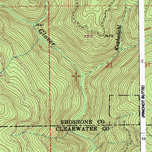 Topographic Map of Kuykedahl Creek, ID