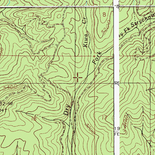 Topographic Map of Kiwa Creek, ID