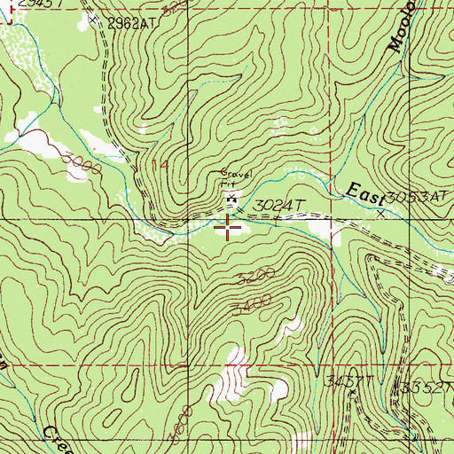 Topographic Map of Lacy Creek, ID