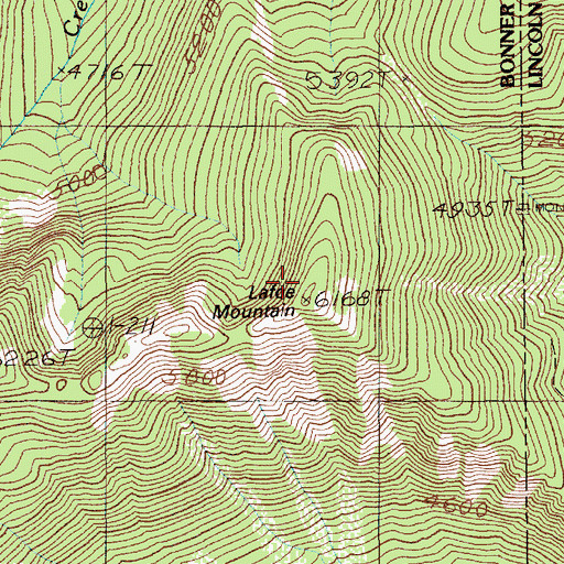 Topographic Map of Lafoe Mountain, ID