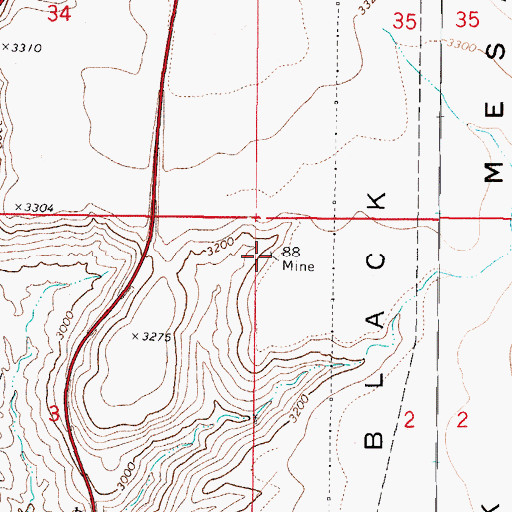Topographic Map of Eightyeight Mine, AZ