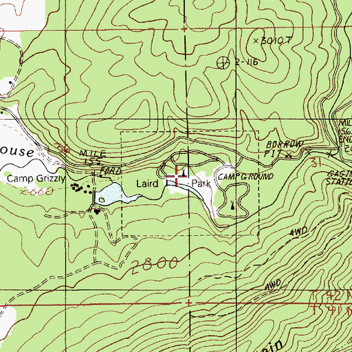Topographic Map of Laird Park, ID