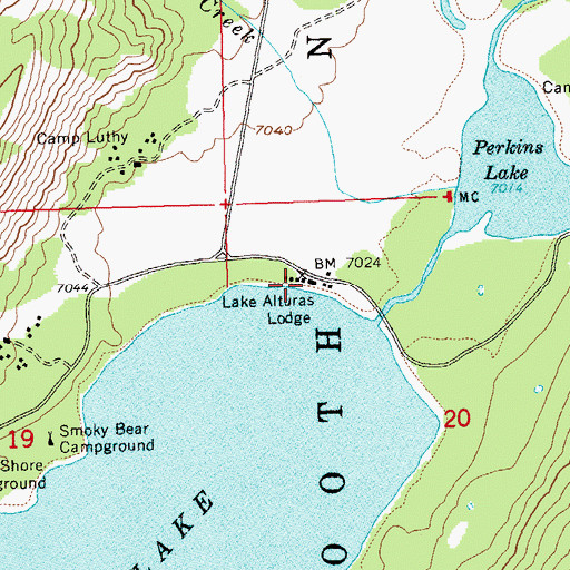 Topographic Map of Lake Alturas Lodge, ID