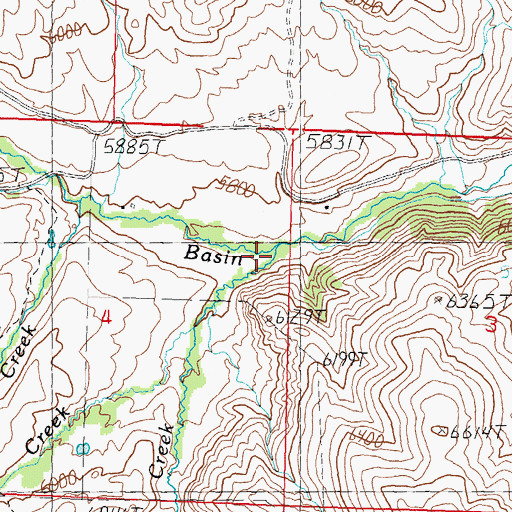Topographic Map of Lake Creek, ID