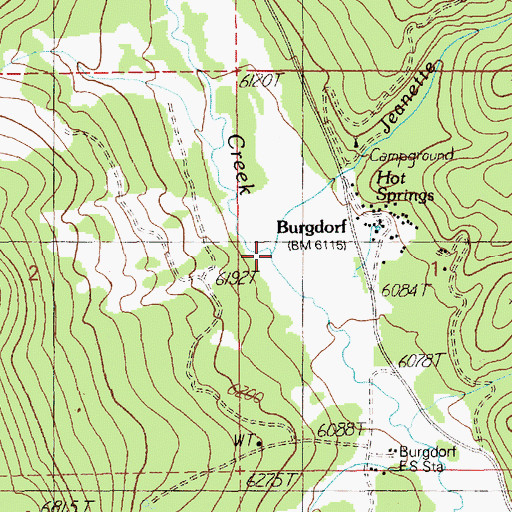 Topographic Map of Lake Creek, ID