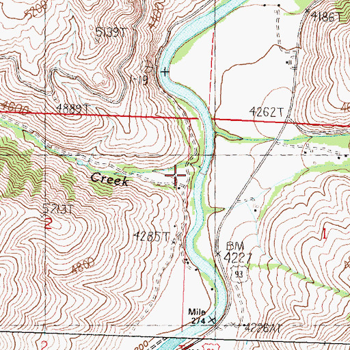 Topographic Map of Lake Creek, ID