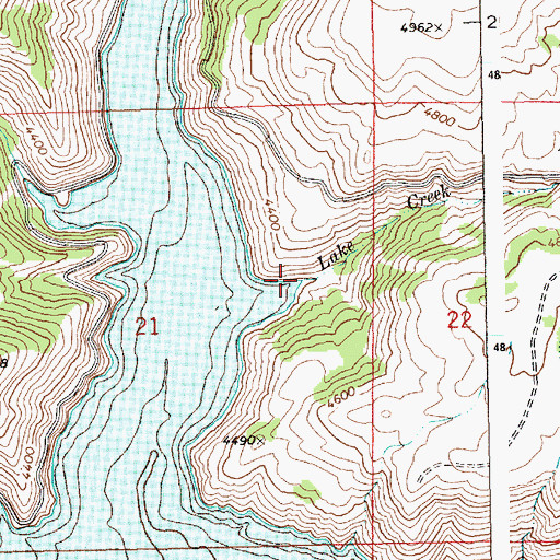 Topographic Map of Lake Creek, ID