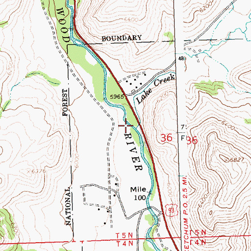 Topographic Map of Lake Creek, ID