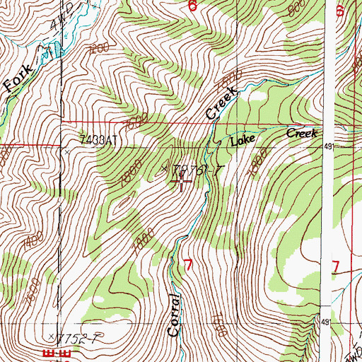 Topographic Map of Lake Creek, ID