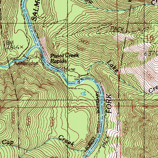 Topographic Map of Lake Creek, ID