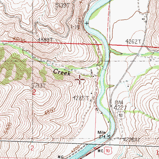 Topographic Map of Lake Creek Ranch, ID