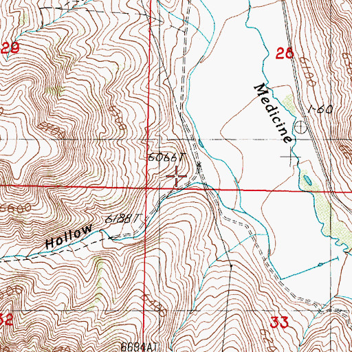 Topographic Map of Lake Hollow, ID