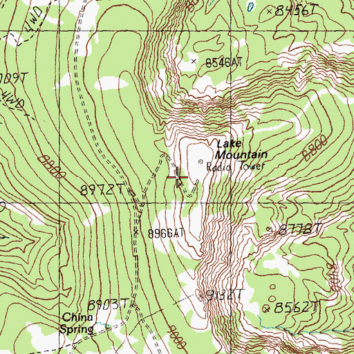 Topographic Map of Lake Mountain, ID