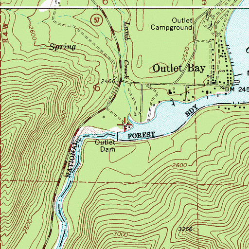 Topographic Map of Lamb Creek, ID