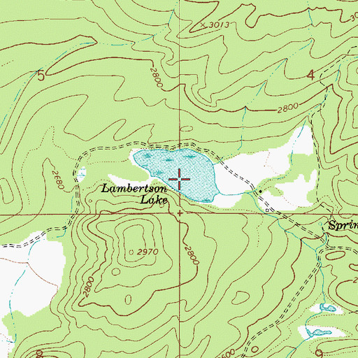 Topographic Map of Lambertson Lake, ID