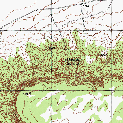 Topographic Map of Denezipi Spring, AZ