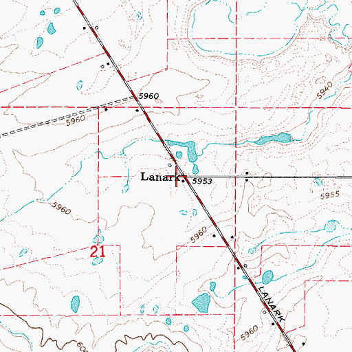 Topographic Map of Lanark, ID