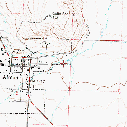 Topographic Map of Land Creek, ID