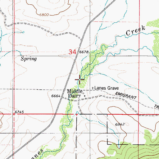 Topographic Map of Lander Creek, ID