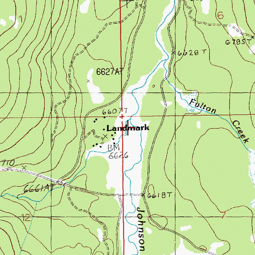 Topographic Map of Landmark Creek, ID